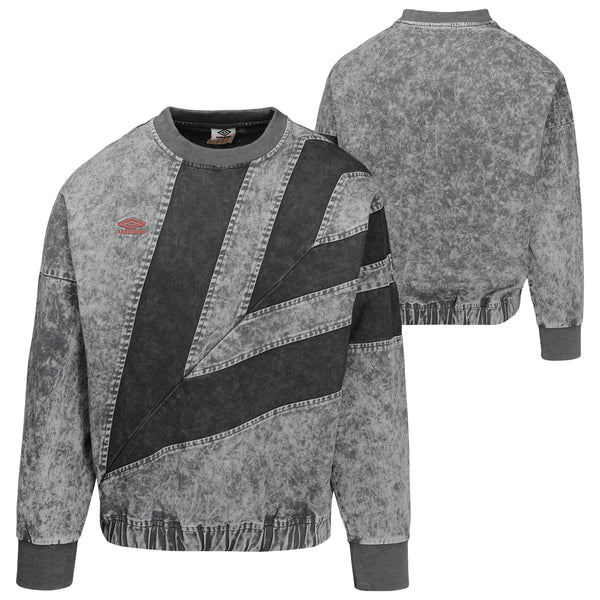 【UMBRO】Washed Knit Lettering Sweatshirt ★送料・関税込★ Ánimo con Roses (Blue Black Pen & Ink Style) - Unisex Knit